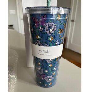 Vera Bradley NIB 24oz Acrylic Tumbler with straw